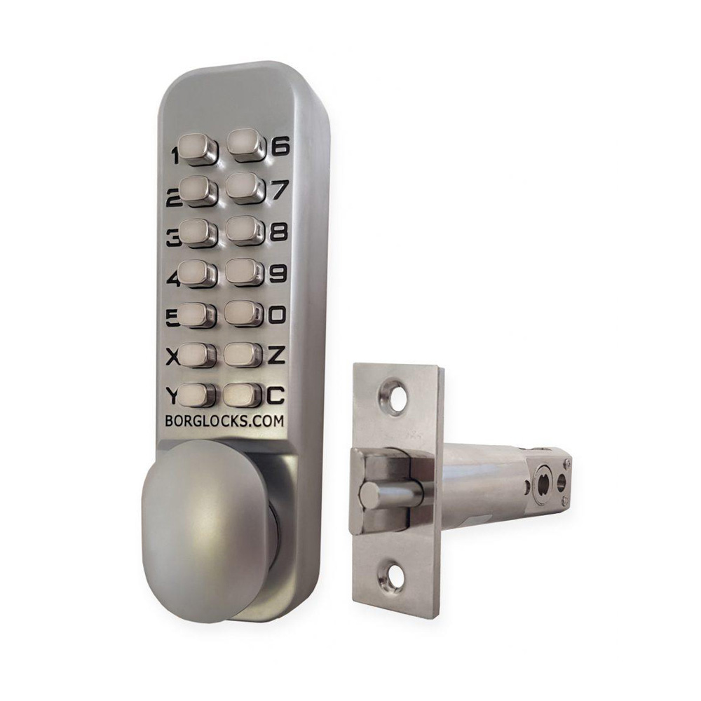 Borg 2001 Basic Digital Door Lock with 60mm Latch & Non Holdback - Satin Chrome